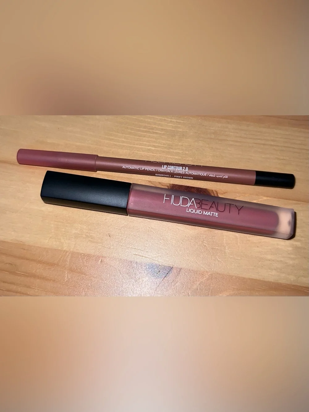 HUDA BEAUTY Liquid Matte Lipstick & Lip Liner - Dusty Rose Mauve